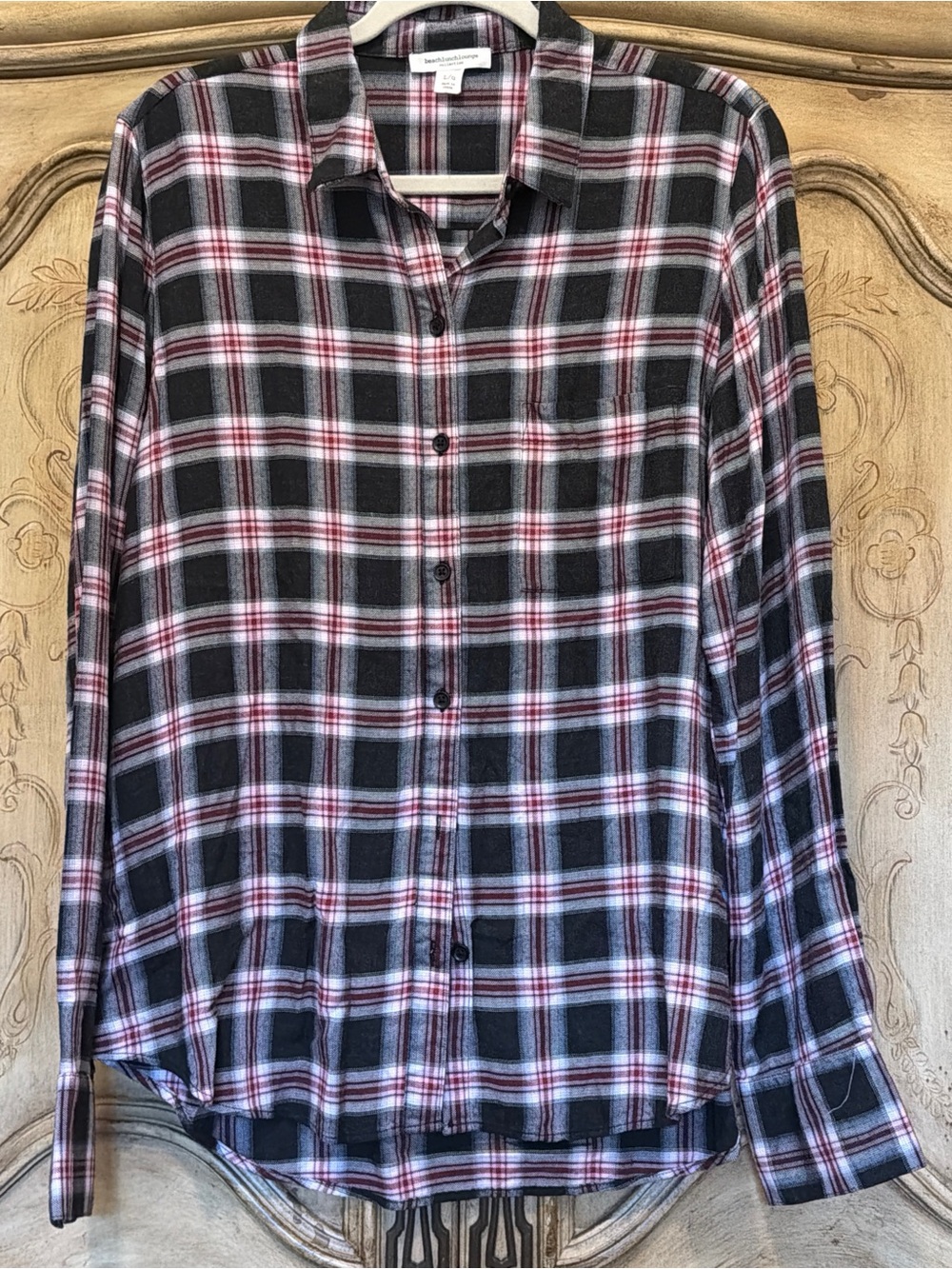 beachlunchlounge Flannel Shirt MSRP $58 PTP 21” NWOT - Picture 3 of 7
